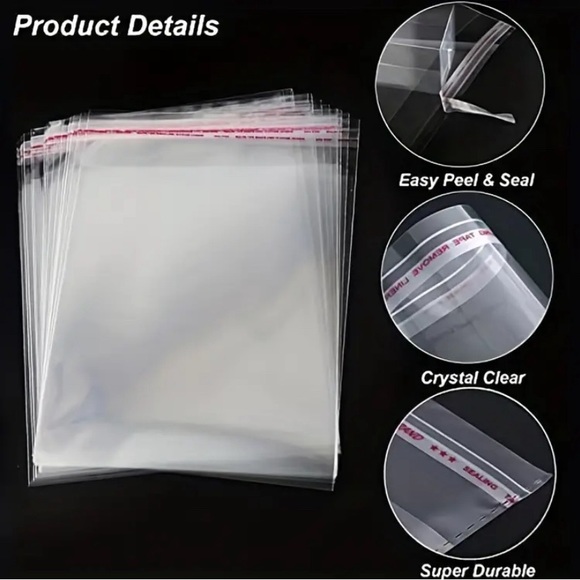🍀Self Sealing Clear Plastic Poly Bags Various sizes available - Picture 9 of 10